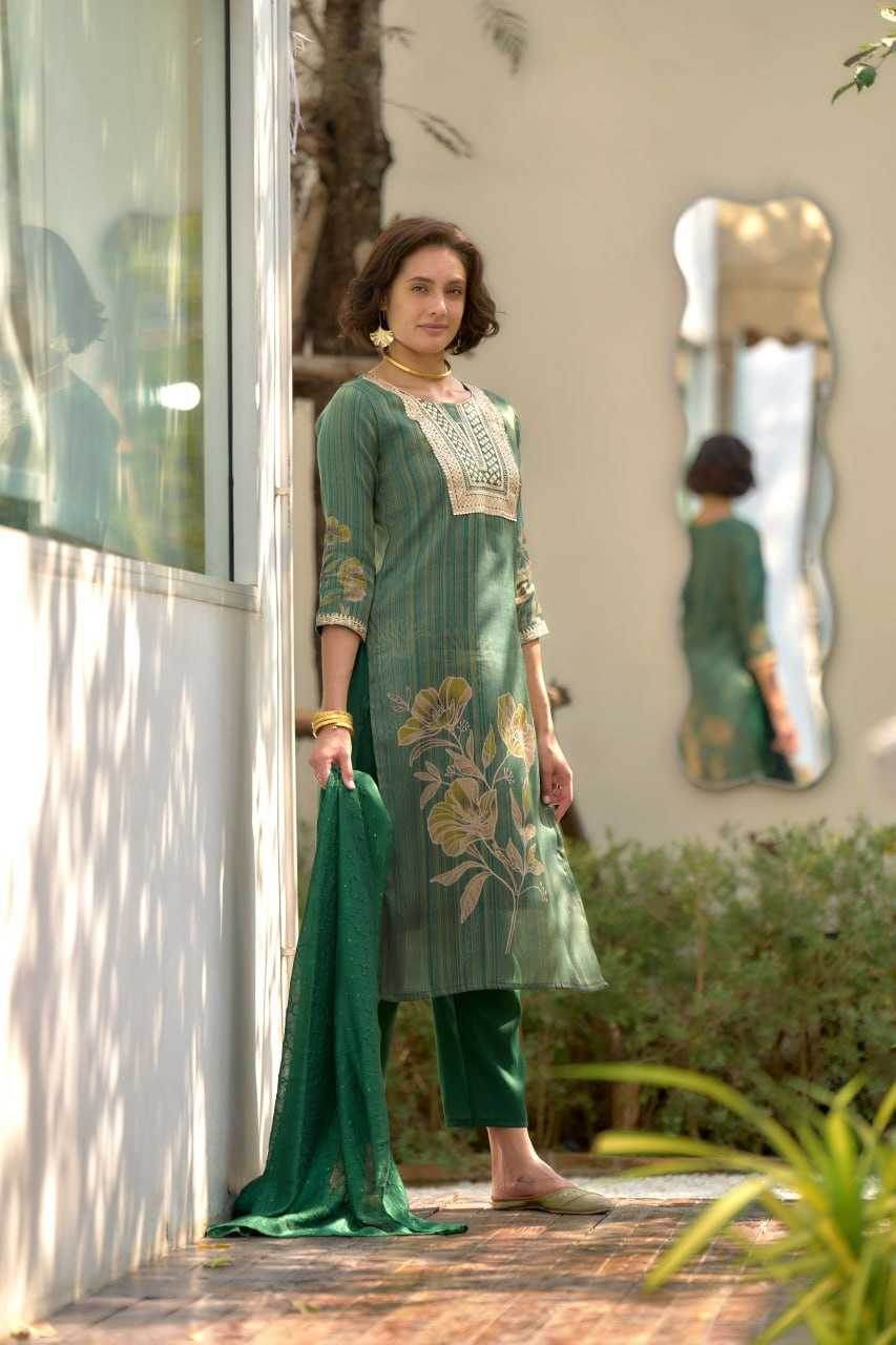 Tissue Designer Embroidered Kurti - MYLUXURY LANE ENTERPRISE